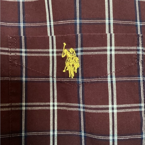 U.S. Polo Assn. Men's Maroon Plaid Shirt, Size XL - Picture 8 of 10